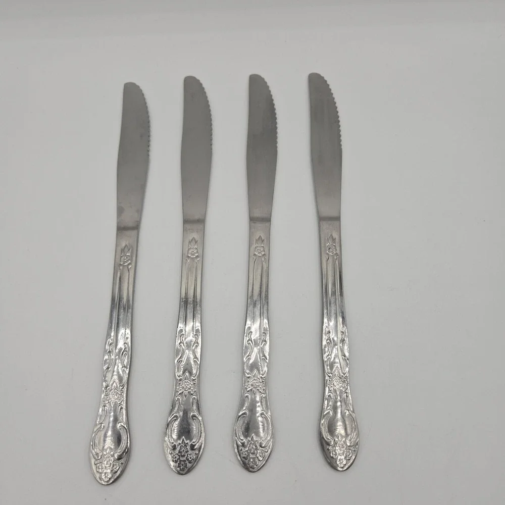 Oneida Ohsoh103 Stainless Thor Glossy Four Knives Discontinued Pattern Flatware‎